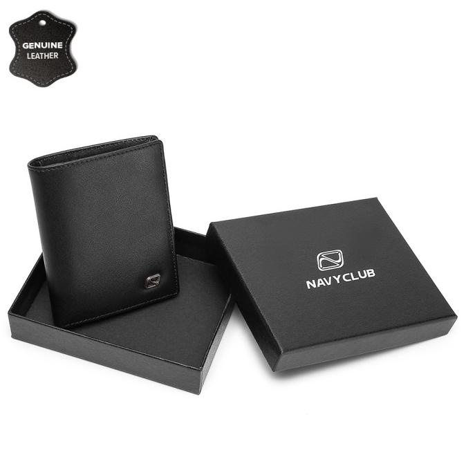 Dompet Pria Lipat Navy Club Vermont Dompet Kulit Asli - Free Box
