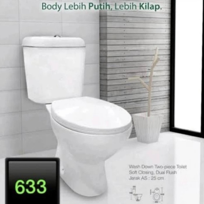 Terlaris Oulu Kloset Duduk Close Coupled Washdown M638 Dual Flush