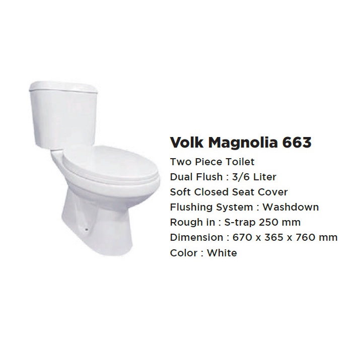 Terlaris Kloset Duduk Volk Magnolia 663 / Kloset Promo Putih 663