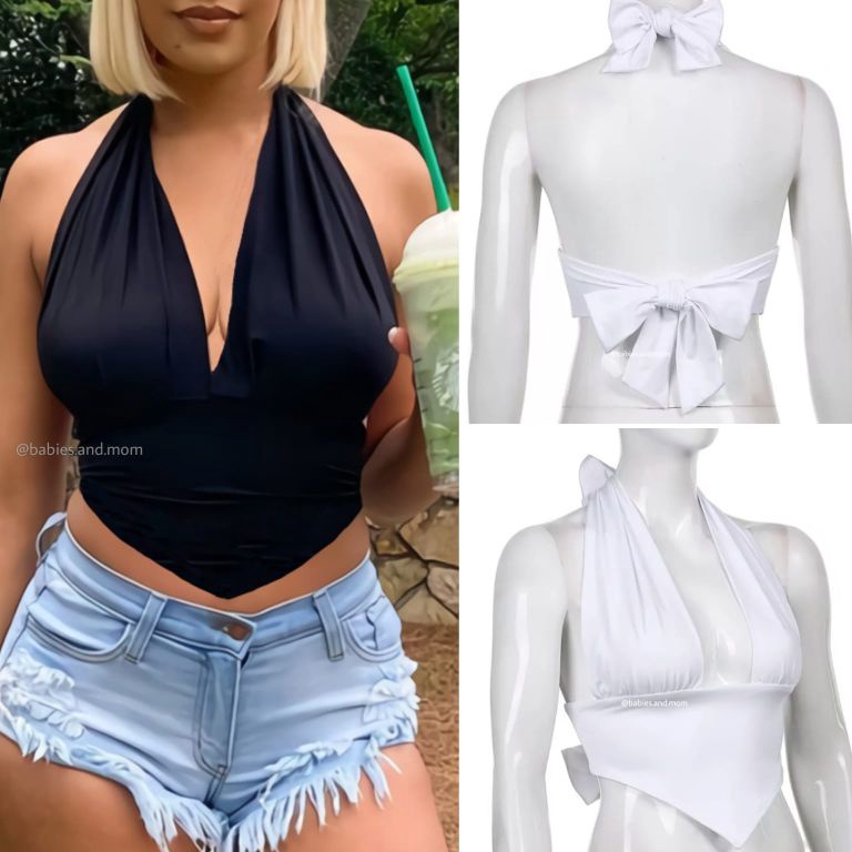 ✨BIG SALE✨ halter top bigsize S-XXL swimsuit backless sexy V neck summer spring style jumbo seksi ta