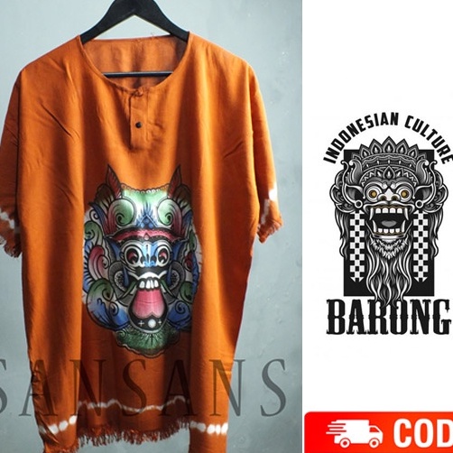 Terkini ORIGINAL BAJU BALI UNISEX / BAJU BARONG BALI TERBARU / BAJU PANTAI TERBARU / BAJU SANTAI PRI