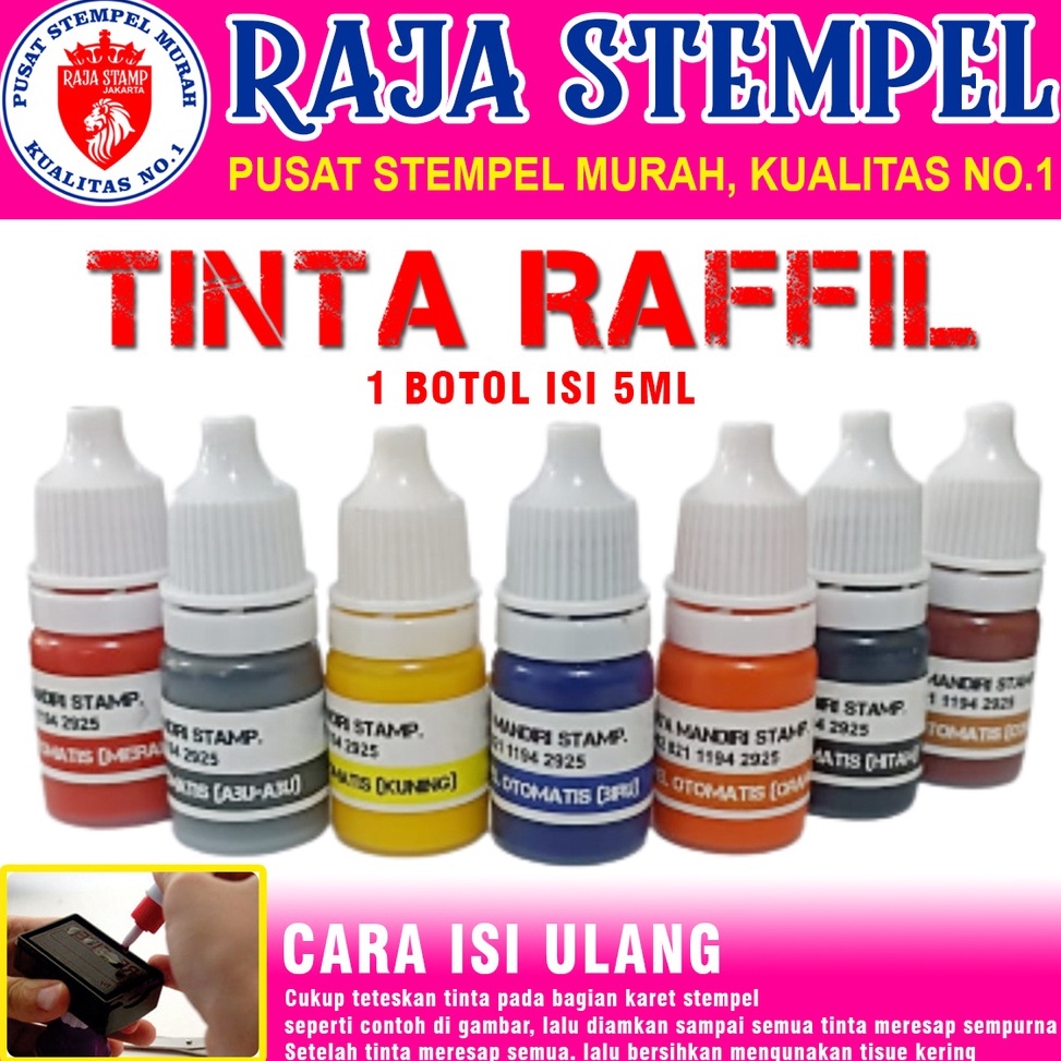 

VJRX3497 Terlaris Tinta Raffil Stempel Otomatis /Botol 5ml