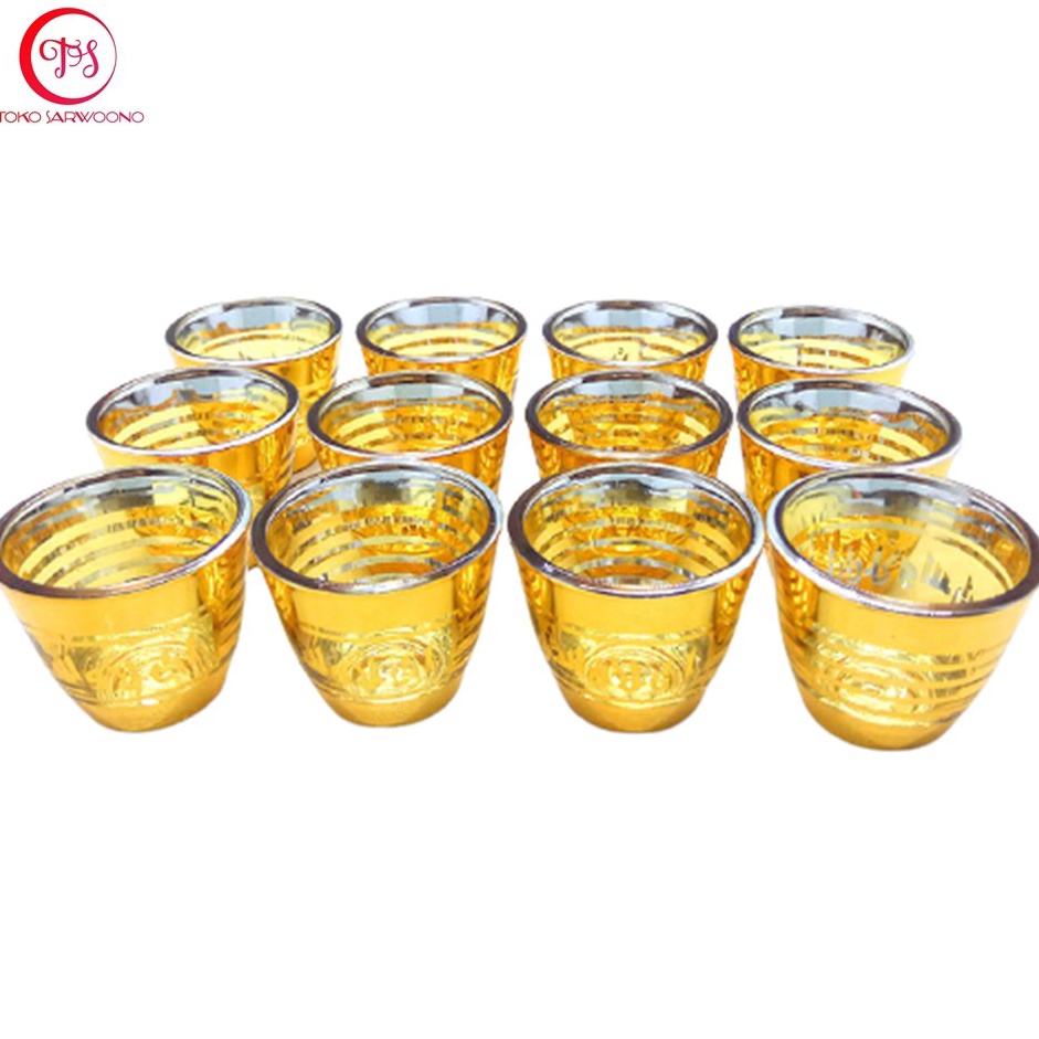￣ Gelas Cucing Air Zamzam - Glass Kecil 1 Lusin p Premium Diskon.