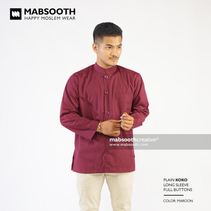 Mabsooth Baju Koko Lengan Panjang Tipe Kancing