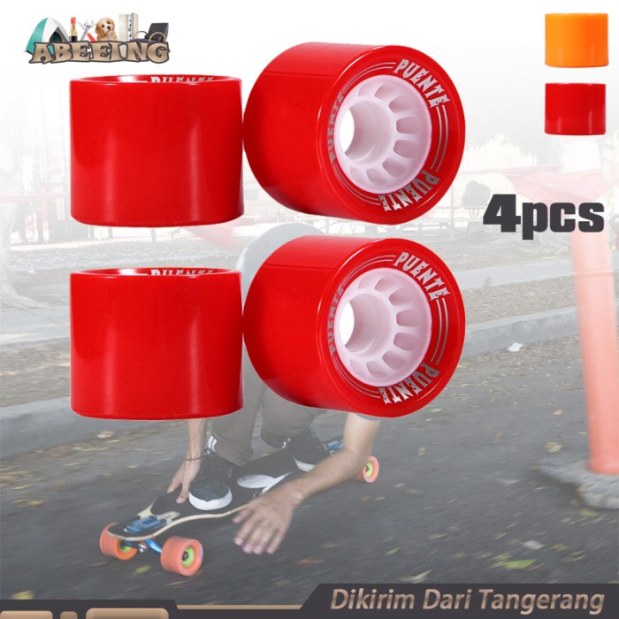 Terlaris 4Pcs Wheels Longboard Set 63Mm Roda Cruiser Skateboard Roda Skateboard