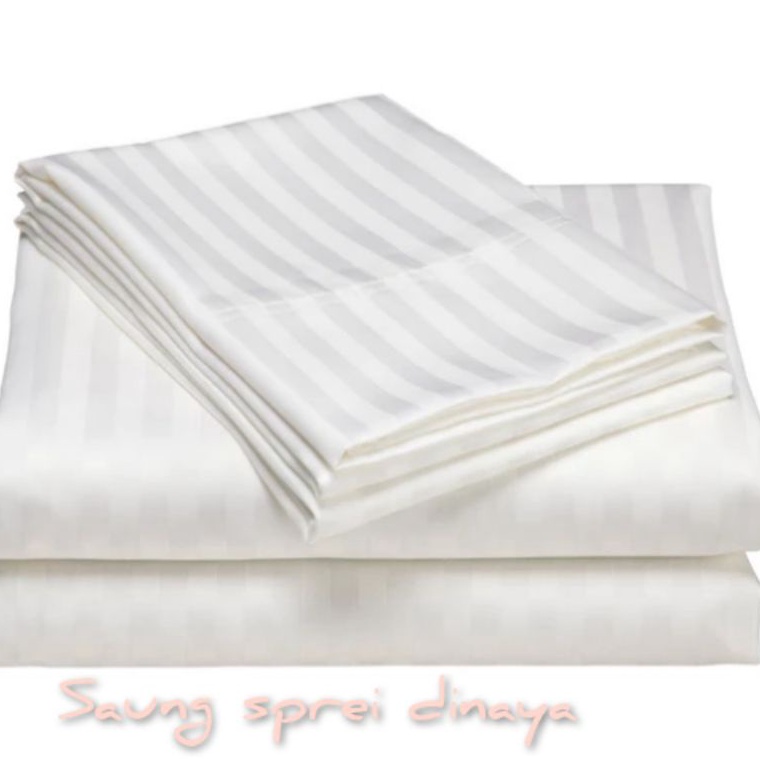 MURAH. SPREI HOTEL SPREI ONLY | SPREI SAJA TANPA SARUNG BANTAL | SPREI SALUR PUTIH GARIS PUTIH | KAT