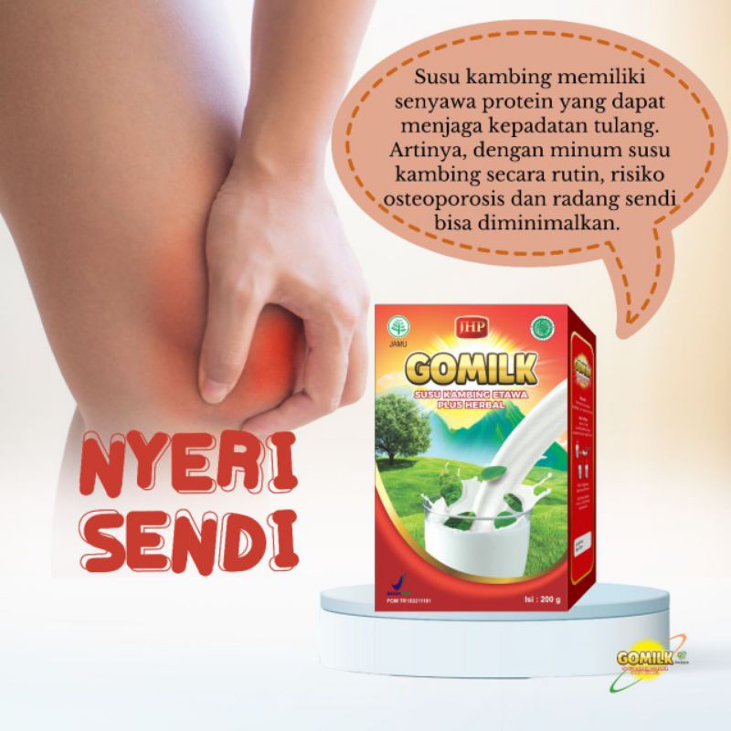 

GOMILK SUSU KAMBING ETAWA plus herbal untuk NYERI SENDI tulang dan OSTEOPOROSIS