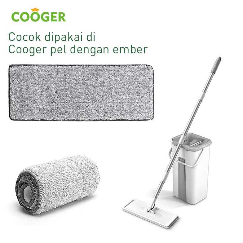 [CODEBARANG147SXV] COOGER Refill Mop Microfiber White Ultra Mop CMO4607 Kain Pel Bucket Mop Warna Pu