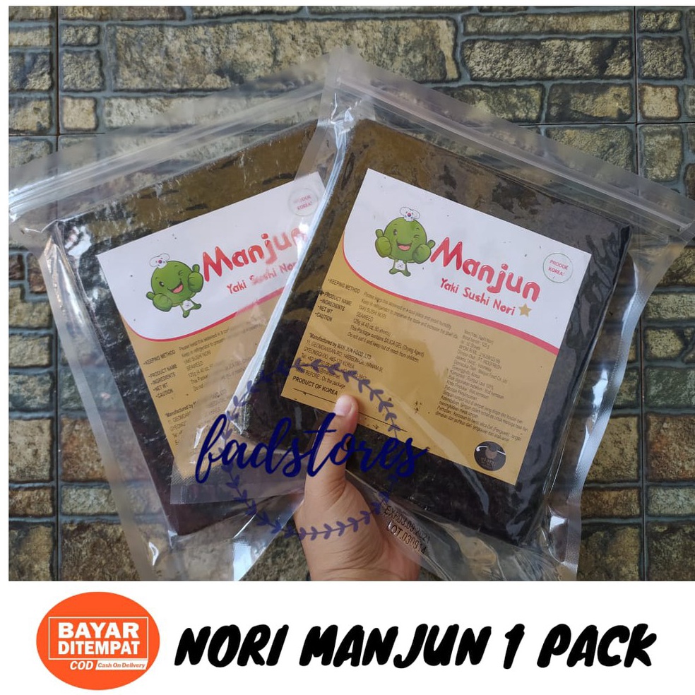 

Kemasan Baru.. Nori Rumput Laut Manjun 1 Pack (50s) - Manjun Seaweed - Nori Sushi Halal 72