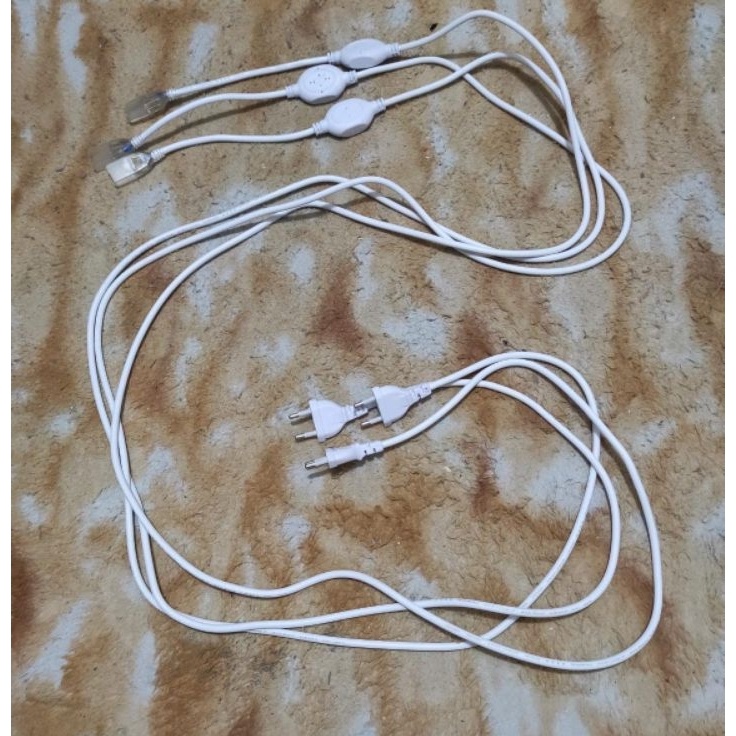 ✌Ymy Socket adaptor LED strip / NEON FLEX PANJANG 2 METER 220V KABEL COLOKAN LED STRIP / NEON FLEX 2