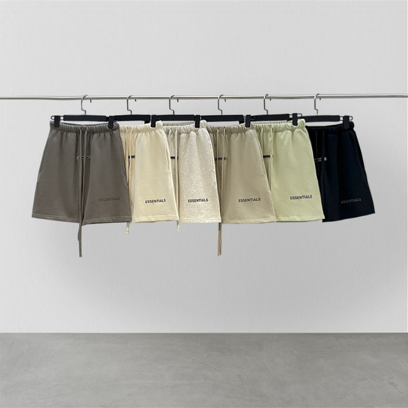 ❤SS19 Classic Men's Simple Fashion Brand ESSENTIALS Shorts Reflective Letter Logo Oversize Hip Hop L