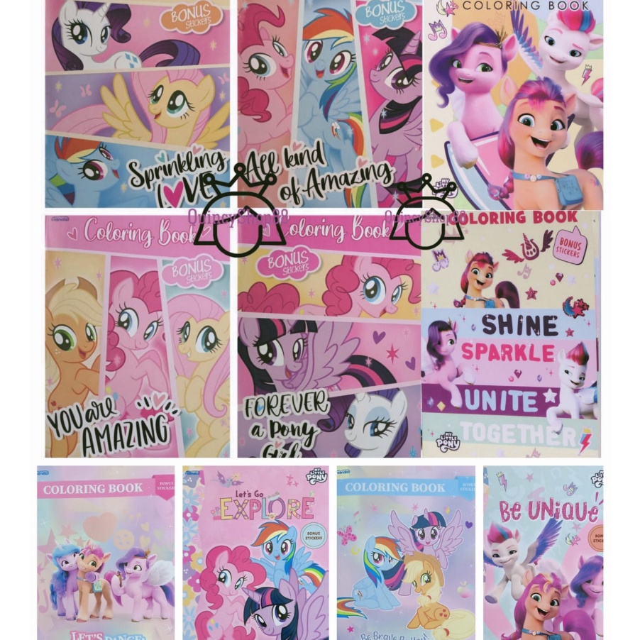 ⓰ LXXX 7438 Buku Mewarnai / Coloring Book My Little Pony + Bonus Stiker Terbaru ☆