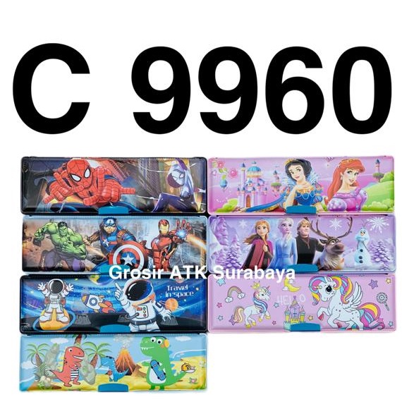 

亗 L 9166 Kotak Tempat Pensil Magnet Anak Sekolah Frozen Aveger Disney Marvel 1 ✨MEGA ⚡ALE✨ ⓰