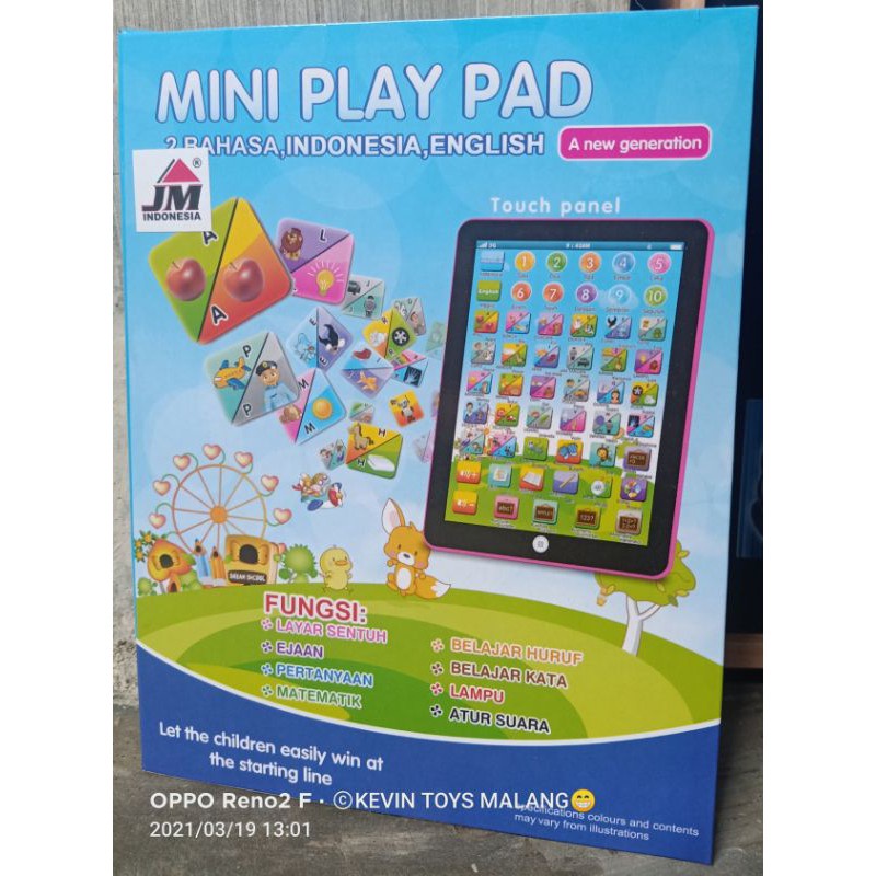 PLAYPAD ANAK 2 BAHASA IPAD MINI MAINAN EDUKASI ANAK BAHASA INDONESIA DAN BAHASA INGGRIS