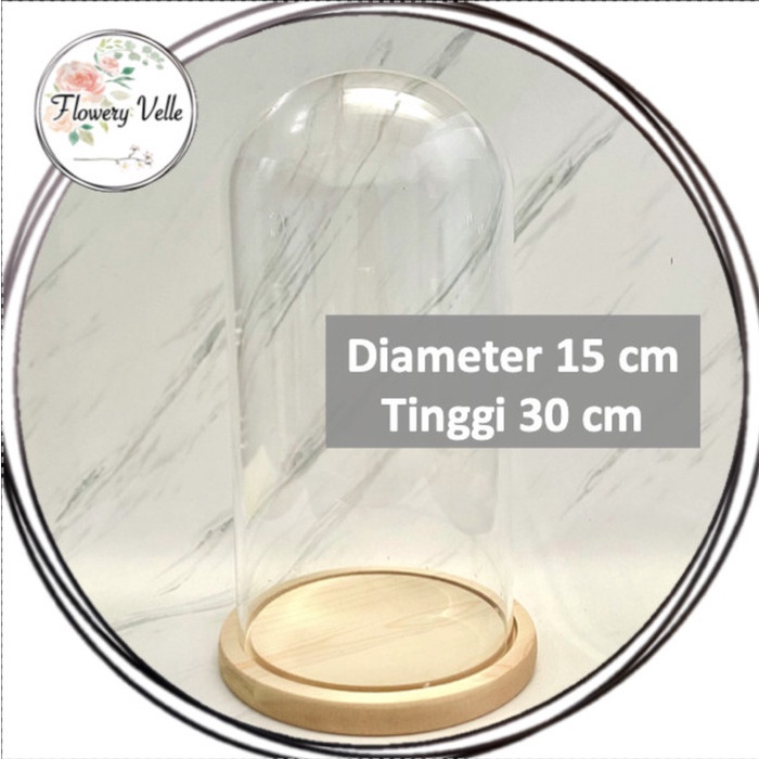Terlaris Glass Dome Besar Kubah Kaca Flower Dome Jar Kosong Display Box