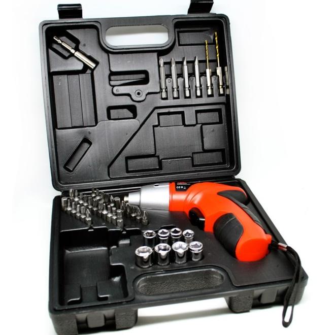 Baru Bor Obeng Elektrik Multifungsi Cordless Set 45 Jenis Mata Baut