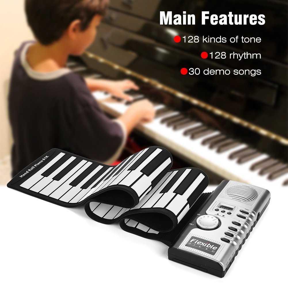 Piano Gulung Piano Roll Mainan Piano Anak Lipat Silikon 61 Keys