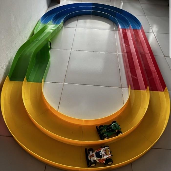 TRACK TAMIYA 2 JALUR LINTASAN - JALANAN TRACK MOBIL BALAP 2 JALUR