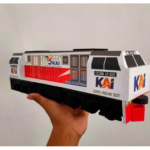 HOT SALE LOKOMOTIF KERETA API CC206 LIVERY 2014 - MINIATUR KERETA API KAYU TERMURAH