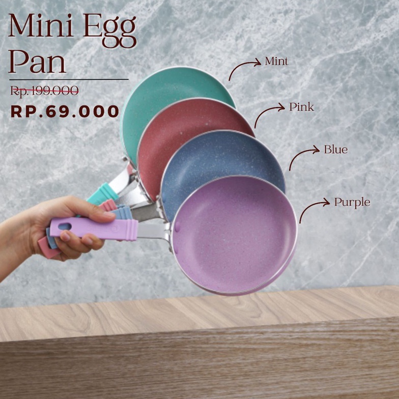 Kemasan Baru.. [GRATIS ONGKIR] Pero Mini Egg Pan Round 14cm Nonstick / Wajan Telur Mini Anti Lengket