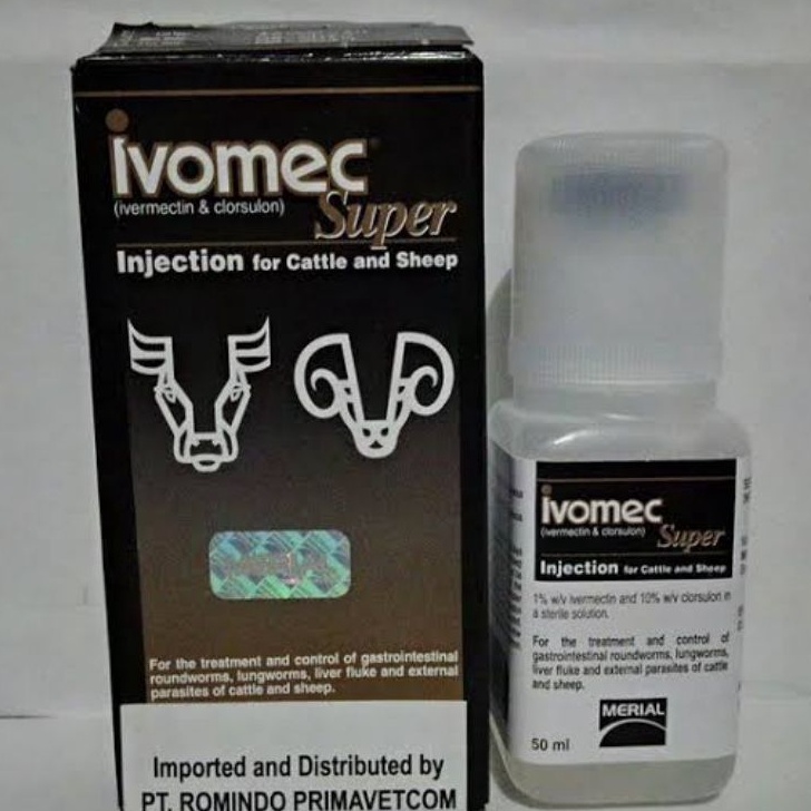 CHFG0481 GROSIR_JAKARTA  IVOMEC ORIGINAL ASLI Ivomec super injection 50 ml obat cacing kutu ivermect