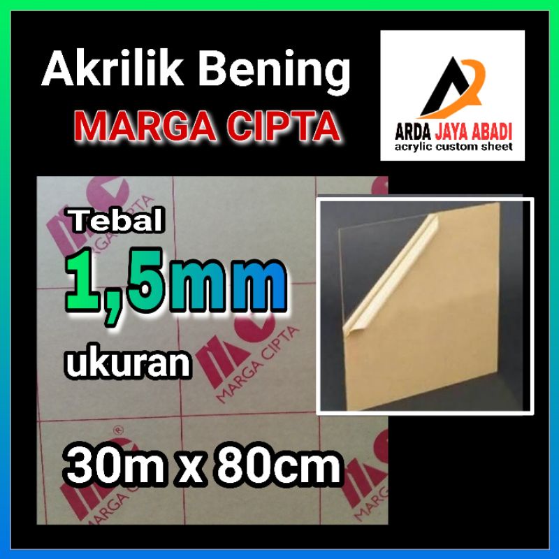 Akrilik 1,5mm bening  30 x 80  akrilik lembaran Acrylic clear mika lembaran akrilik  termurah ready 