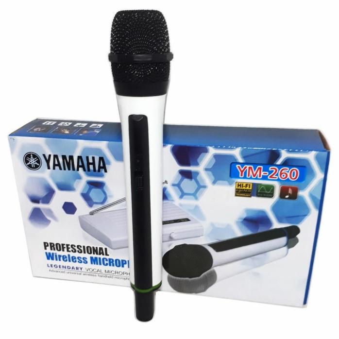 MICROPHONE KARAOKE WIRELESS MIC YAMAHA YM-260 VOKAL MIKE ORIGINAL NEW