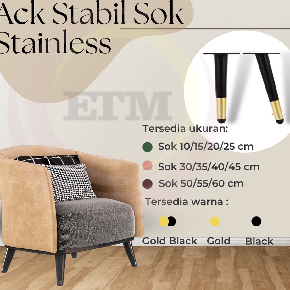 Ready Kaki Sofa Stainless / Kaki Meja Besi tinggi 20 - 60 cm