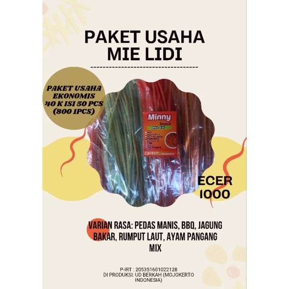 

PAKET USAHA MIE LIDI ECER 1000