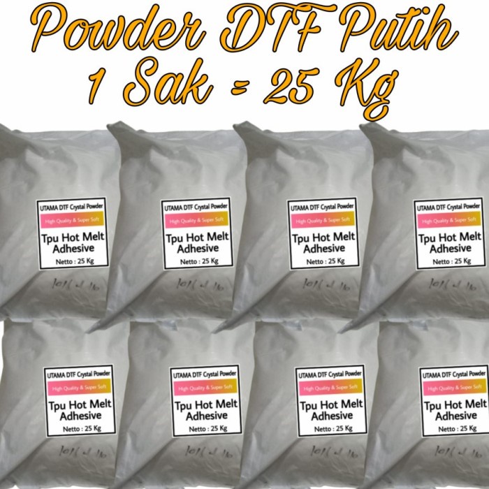 

Best Seller Tp Hot Melt Adhesive Crystal Powder Dtf Lem Bubuk Pet Film 1 Sak 25Kg