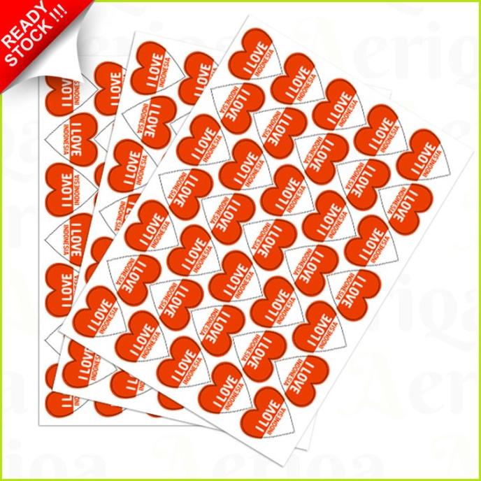 

@@@@] Stiker Pipi I Love Indonesia - Merah Putih Hati - Face Sticker Set