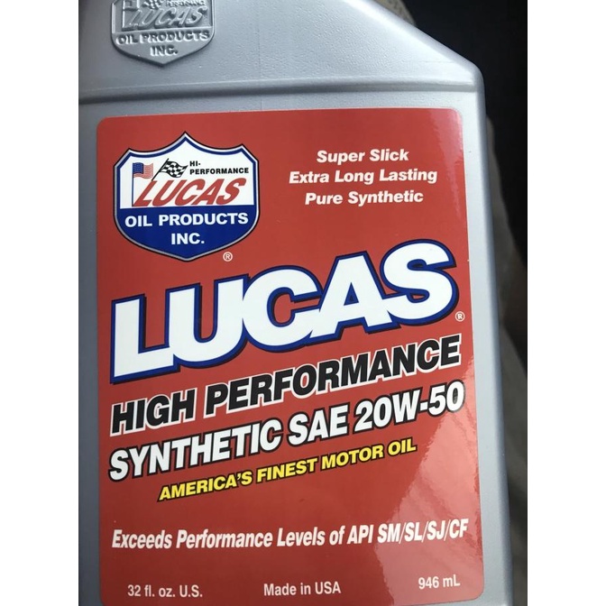 Lucas Oil Synthetic SAE 20W-50 oli harley moge motor