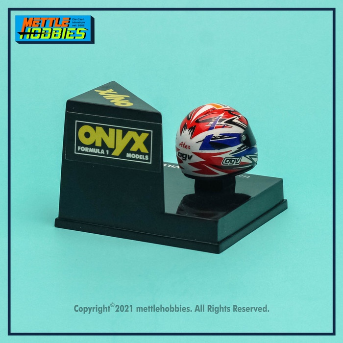 FLASH SALE ONYX HELMET AGV ALEX CRIVILLE MOTO GP 1995 DIECAST MINIATUR HELM 1:12 TERBARU
