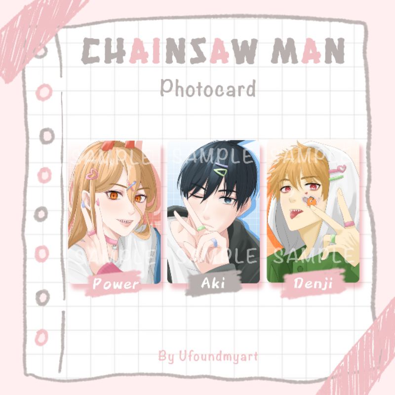 Fanmerch Photocard Anime CHAINSAW MAN