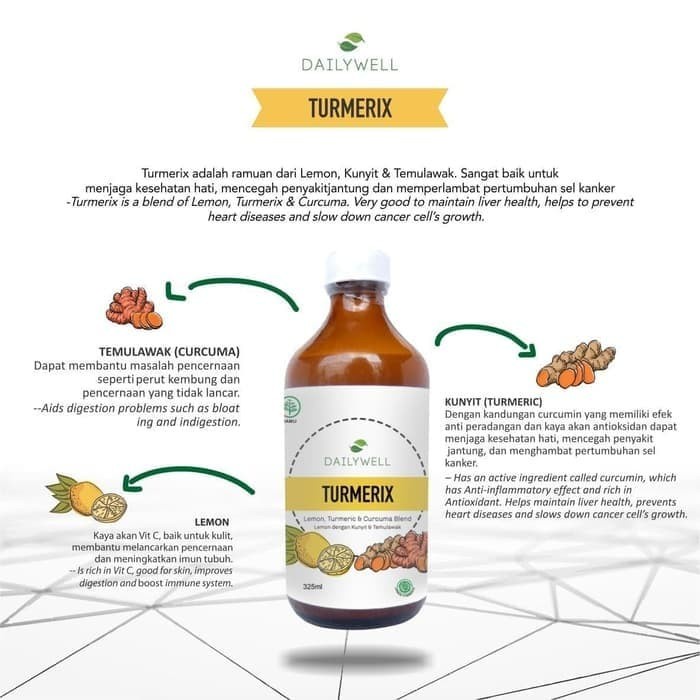 

Dailywell Turmerix Lemon Kunyit Temulawak Curcuma Ozora