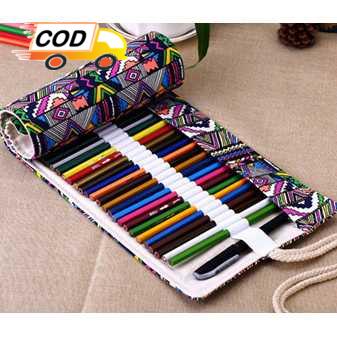 

Tas Pensil Gulung 48 Slot Desain Bohemian Unik Tempat Penyimpanan Pena Spidol Warna Praktis