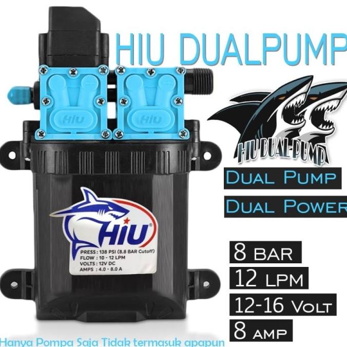 BISA COD Pompa air Hiu Dualpump DC 12V Tekanan Tinggi Sudah otomatis