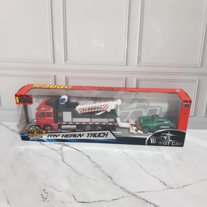 MUST HAVE!! MAINAN DIECAST MOBIL TRUK DEREK SEDAN - SET MINIATUR TRUCK TOWING TERLARIS