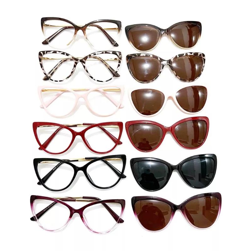 Kacamata Clip On Wanita Frame Lensa Minus Normal Silinder Photocromic 95658