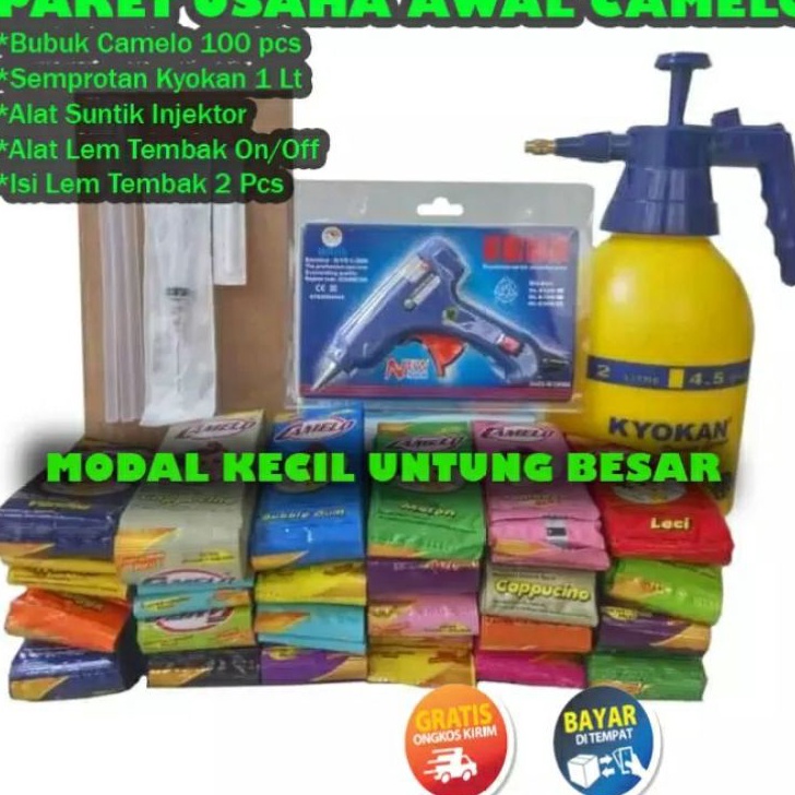 

✨Mall✨ (Free barner promosi)Paket Usaha Awal Minuman Es Suntik Es Camelo Es Bantal (A) murah
