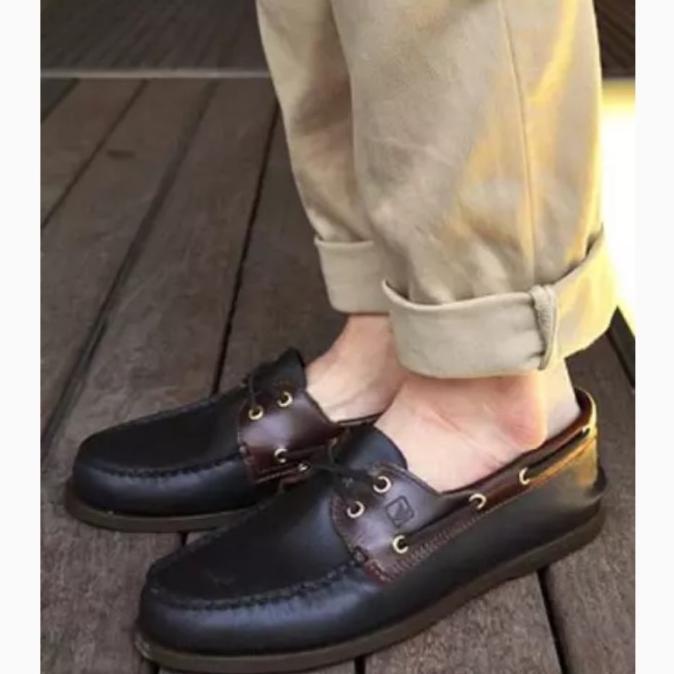 Sepatu Pria Sperry Top Sider Black Amaretto Shoes Original Sasadastore