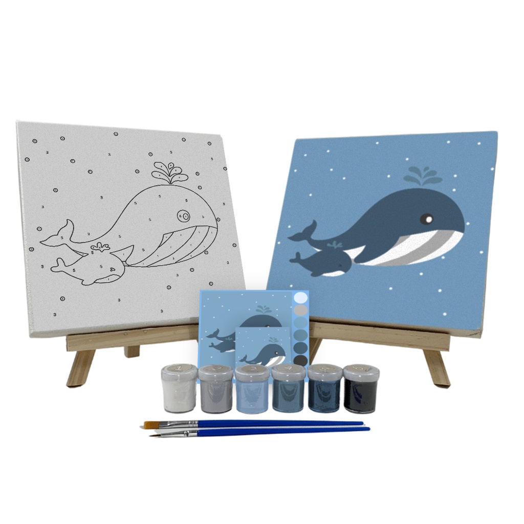 

W6Q PAINT BY NUMBER KIT [ WHALES ] - COCOART.ID I KANVAS 20 X 20 CM CF5