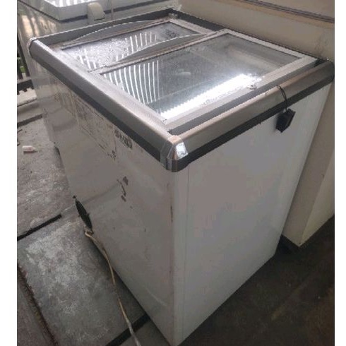 Chest Freezer Slide Kaca RSA XS 110, Kapasitas 100 Liter, 180 Watt, SECOND SIAP PAKAI, Lokasi Bandun