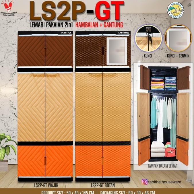 Tabitha Lemari Pakaian Plastik Gantungan Premium Quality Ls2P-Gt