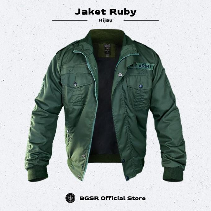 Terbaru Jaket Pria Bomber Jacket Windbreaker Tebal Adem Ruby Us Army Bgsr Berkualitas