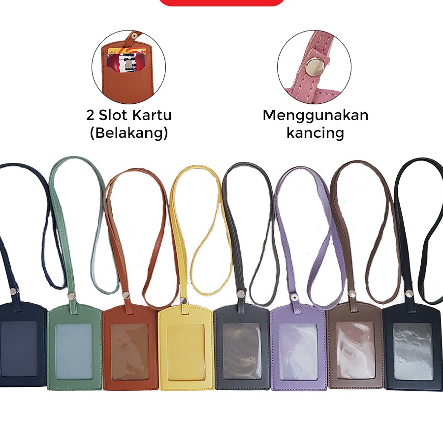 

DPJL2725 COD✔ ID Card Tag Kancing Name Tag Kancing ID Holder Card Kancing Kulit Lanyard Kancing Termurah PU Leather Lanyard NameTag ID