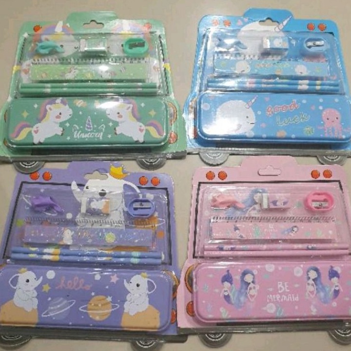 

ZMNX6414 (COD )NEW_PRODUCT Paket alat tulis set kotak pensil/stationery set bentuk mobil/souvenir ulang tahun anak