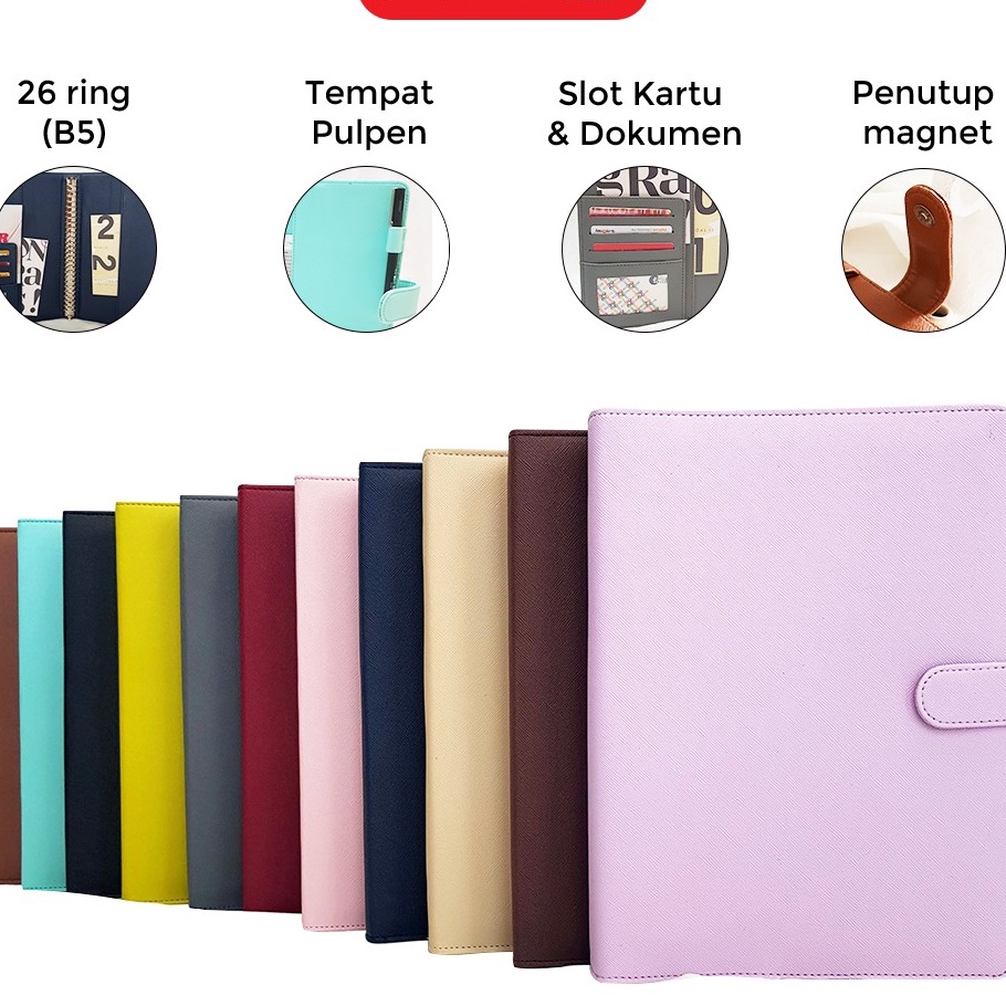 

TPSX0260 Free Ongkir/ Binder Polos Eksklusif B5 26 Ring Agenda B5 Polos 26 Ring Binder Organizer B5 Berkualitas Termurah