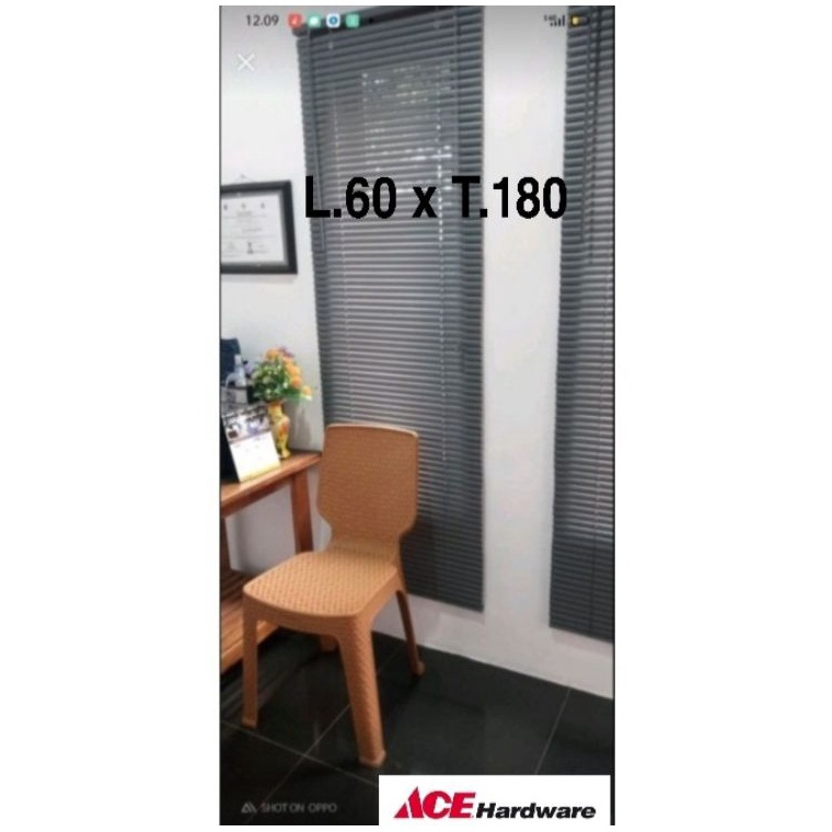 ー Cm (COD)TIRAI GULUNG PVC JENDELA 60 X 180 CM KRIS VENETIAN BLIND GORDEN Lebar 60 X panjang 180 CM 