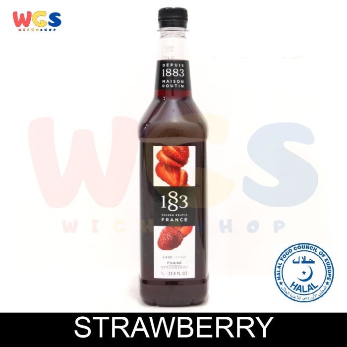 

Syrup 1883 Maison Routin France Strawberry Flavored 33.8 fl oz 1ltr